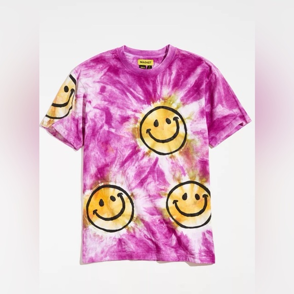 Market Tops - Market X Smiley Twilight Tie-Dye Tee, XL